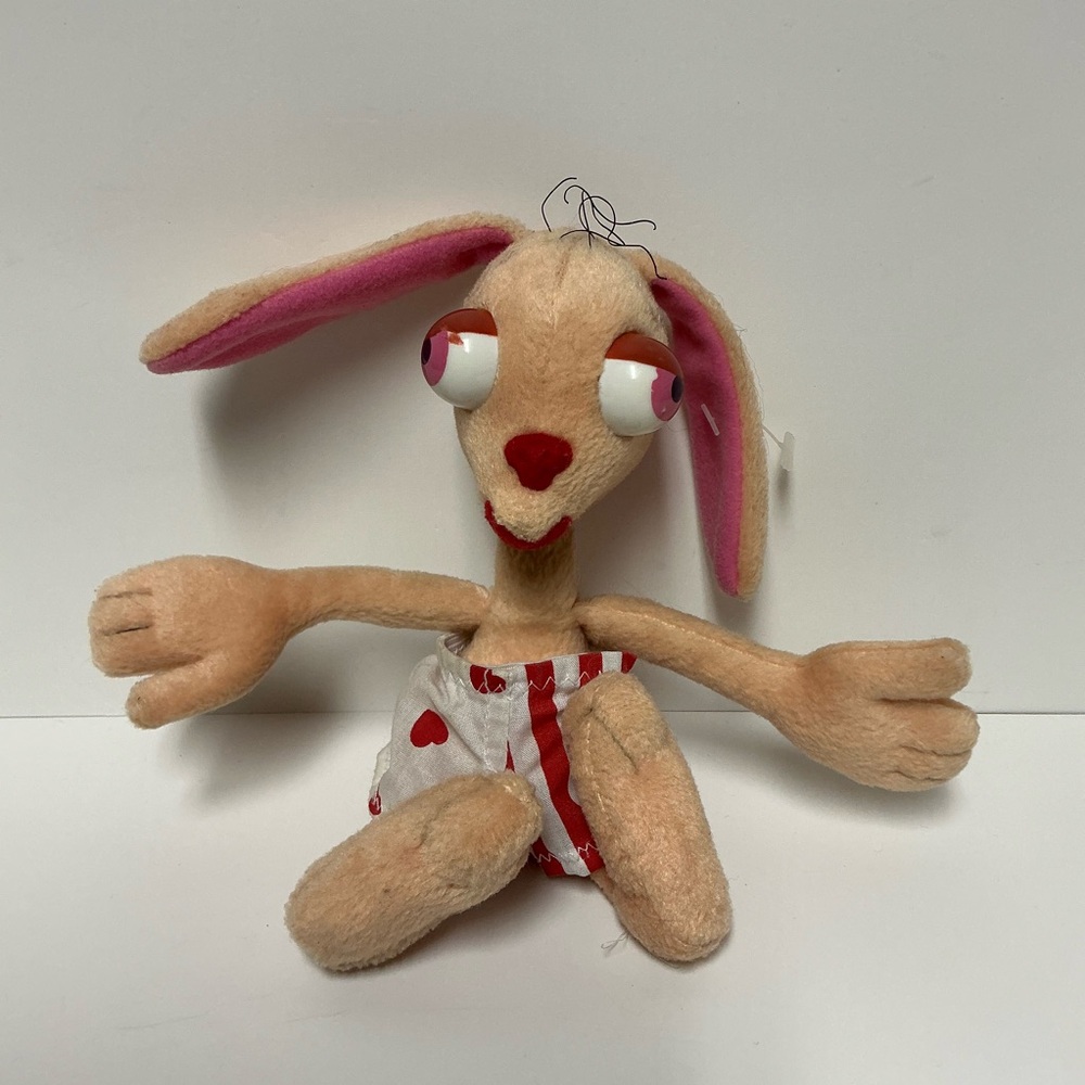 Vintage Ren Plush The Ren & Stimpy Show Dakin 1993 Nickelodeon Heart Boxers